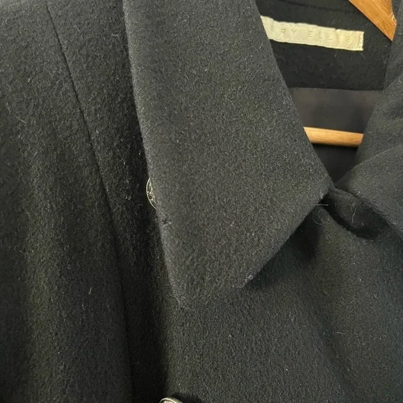 Perry Ellis Vintage Black Wool Military Peacoat USA Made Women’s 10 - Picture 16 of 17